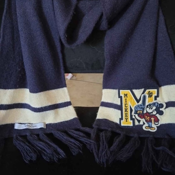 Disney Parks Mickey Mouse Navy and White Knit Scarf - Picture 1 of 4